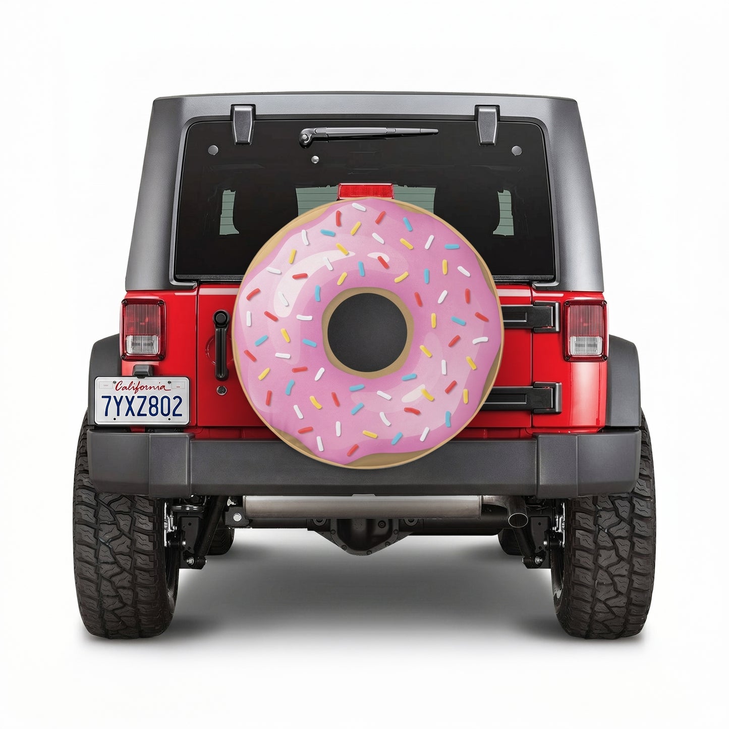 Pink Donut Novelty Tire Cover - Top View
