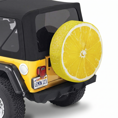 Lemon Citrus Spare Tire Cover - Angle Detail View