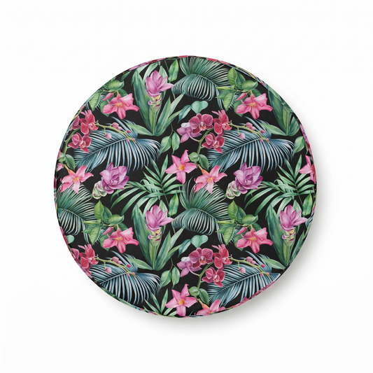 Hawaiian Tropical Spare Tire Cover on Jeep Wrangler - Front View