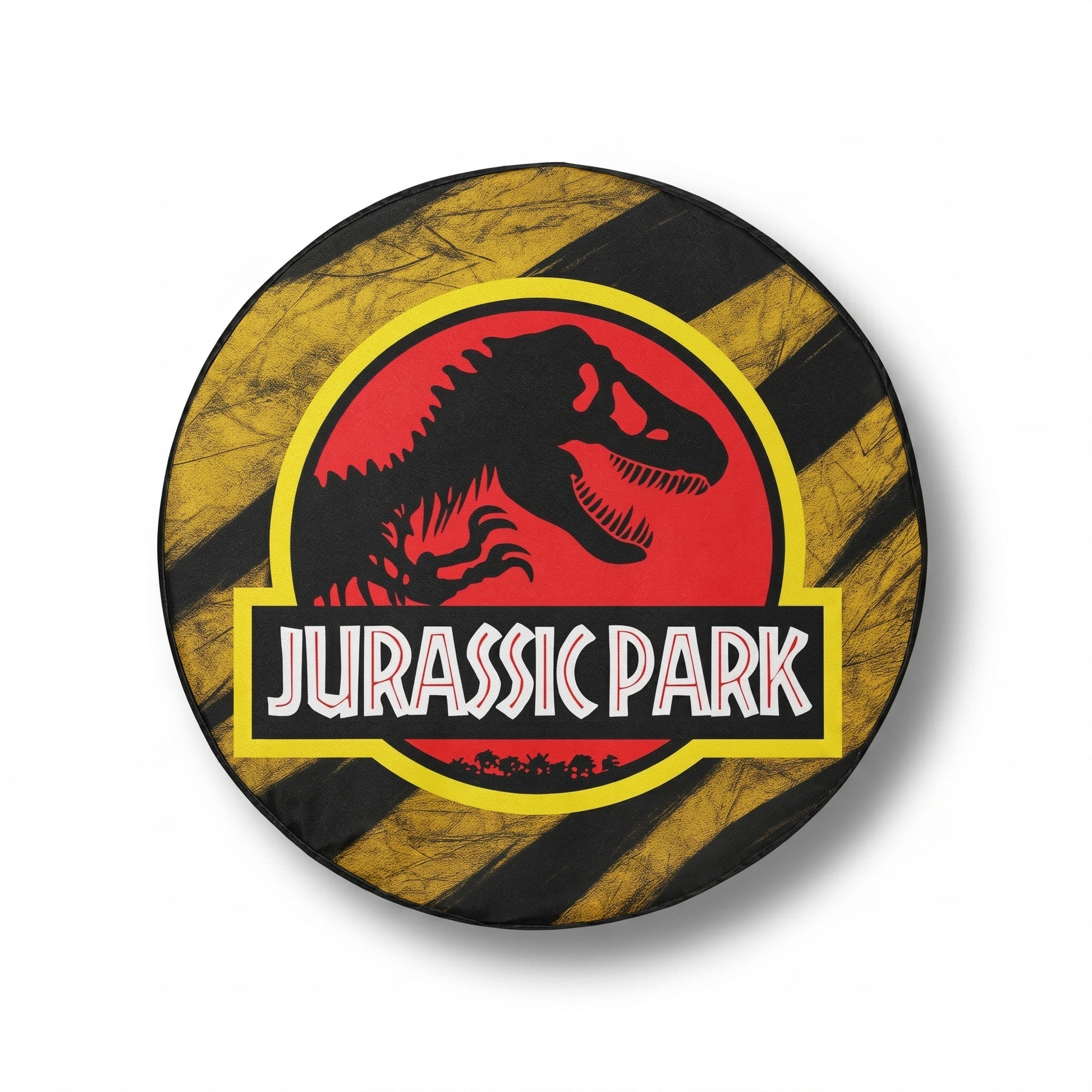 Jurassic Park Dinosaur Spare Tire Cover on Jeep Wrangler - Front View