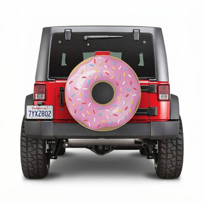 Pink Donut Novelty Tire Cover - Top View