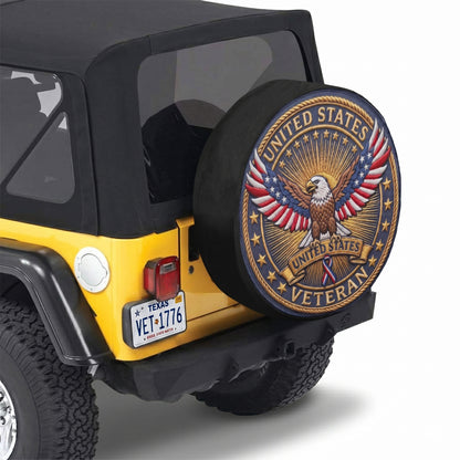Veteran Spare Tire Cover Mounted on SUV - Lifestyle View