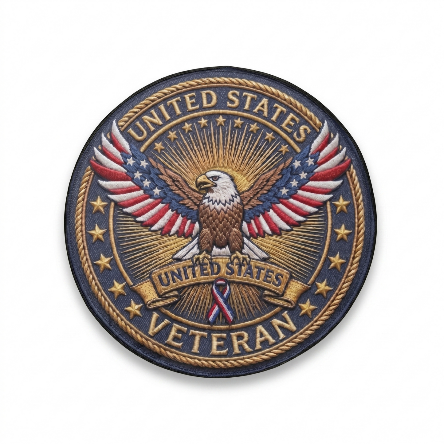 Military Veteran Spare Tire Cover on Jeep Wrangler - Front View