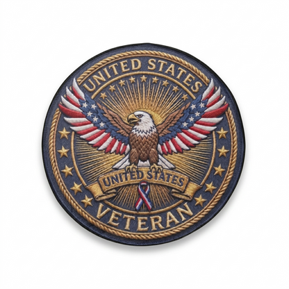 Military Veteran Spare Tire Cover on Jeep Wrangler - Front View