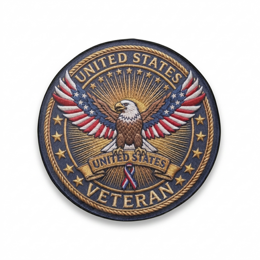 Military Veteran Spare Tire Cover on Jeep Wrangler - Front View