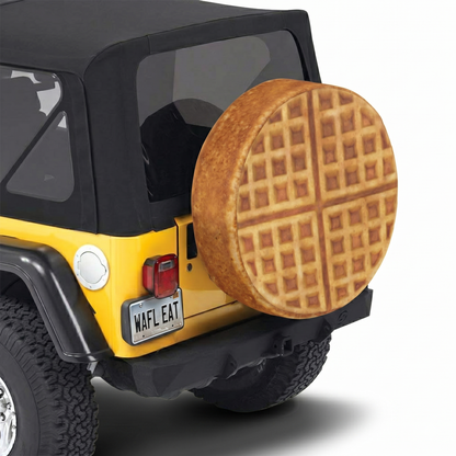 Waffle Texture Spare Tire Cover - Angle Detail View