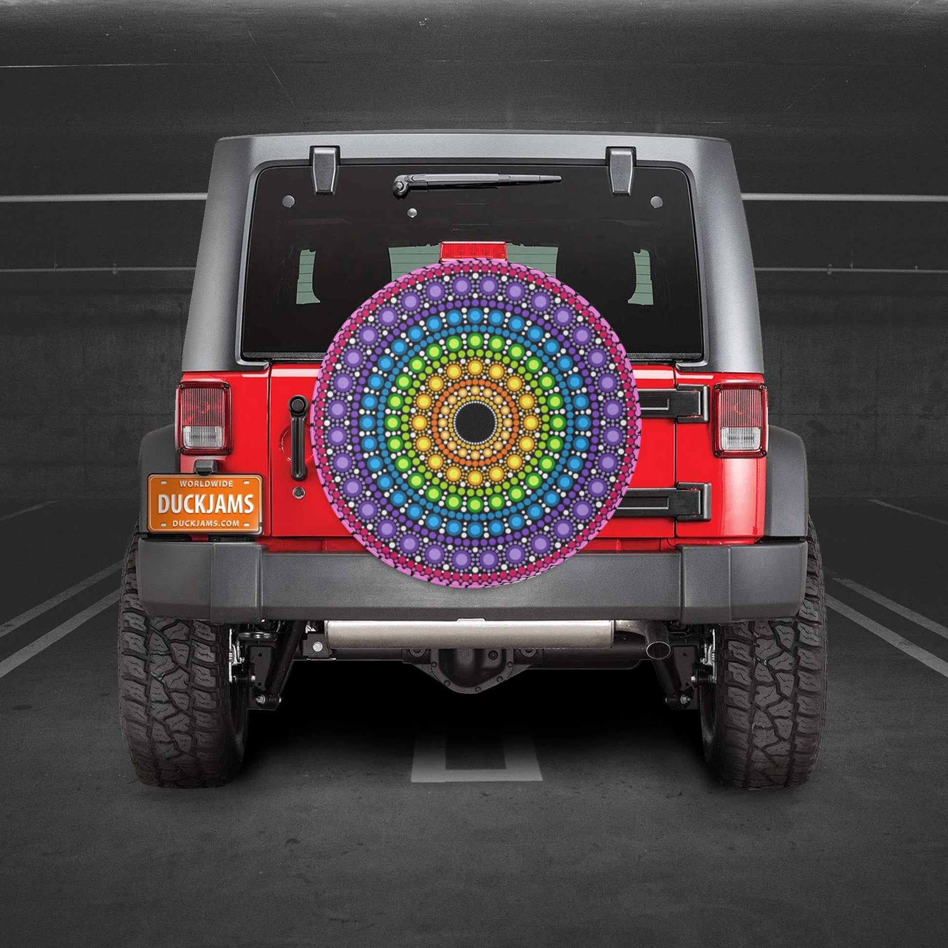 Dot Mandala Spare Tire Cover | Colorful Boho Jeep & SUV Cover — photo 2