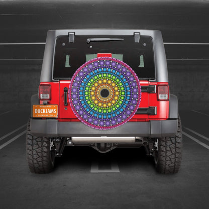 Dot Mandala Spare Tire Cover | Colorful Boho Jeep & SUV Cover — photo 2